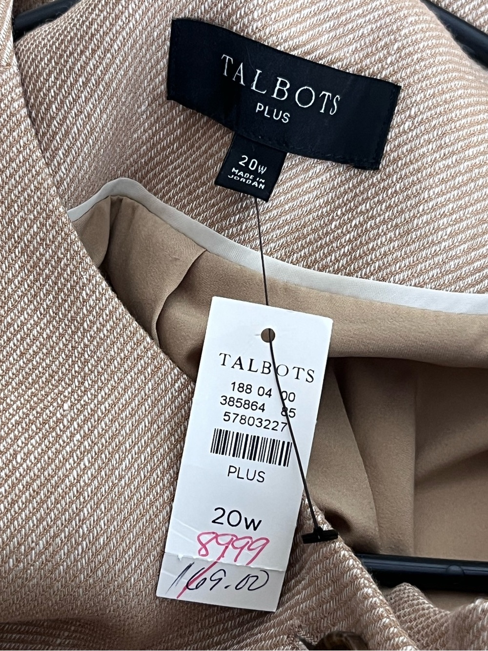 NWT Linen Blend Oatmeal Career Office Button Front Sleeveless Vest Sz 20W - Picture 7 of 11